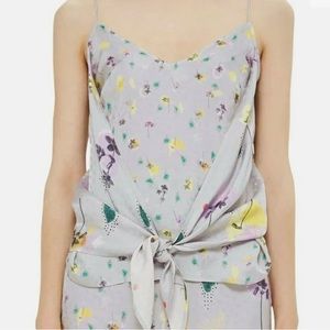Topshop boutique floral printed camisole with tie front